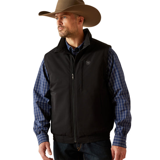 Ariat Men's Field Insulated Black Zip Vest 10062517