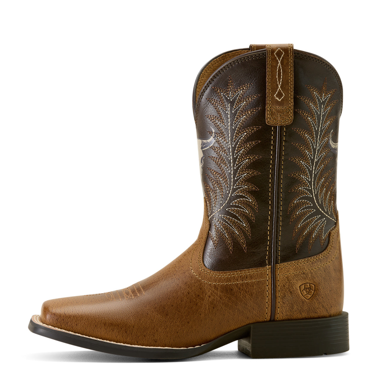 Ariat Boy's Stampede Wide Square Toe Desert Brown Western Boots 10063827