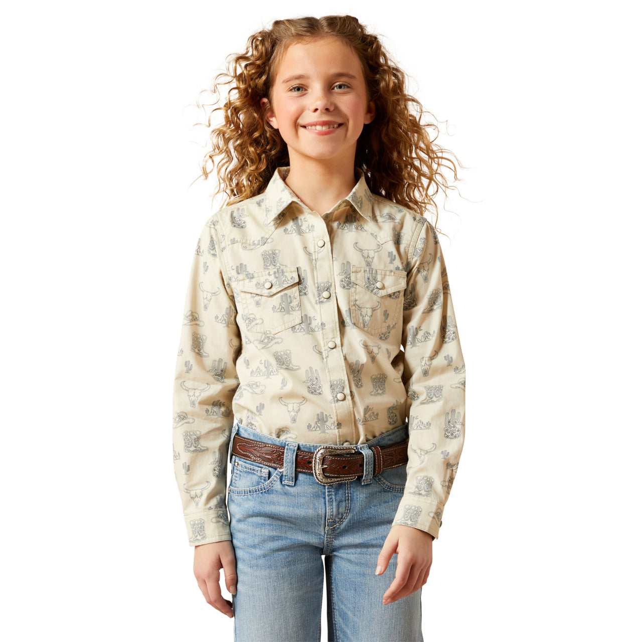 Ariat Youth Girl's Mila Deserted Print Snap Button Shirt 10065863