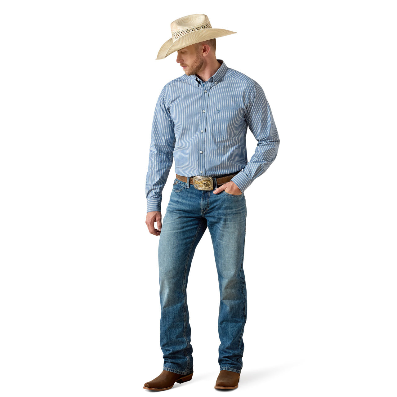 Ariat Men's Pro Series Judah Poseidon Stripe Fitted Shirt 10071062