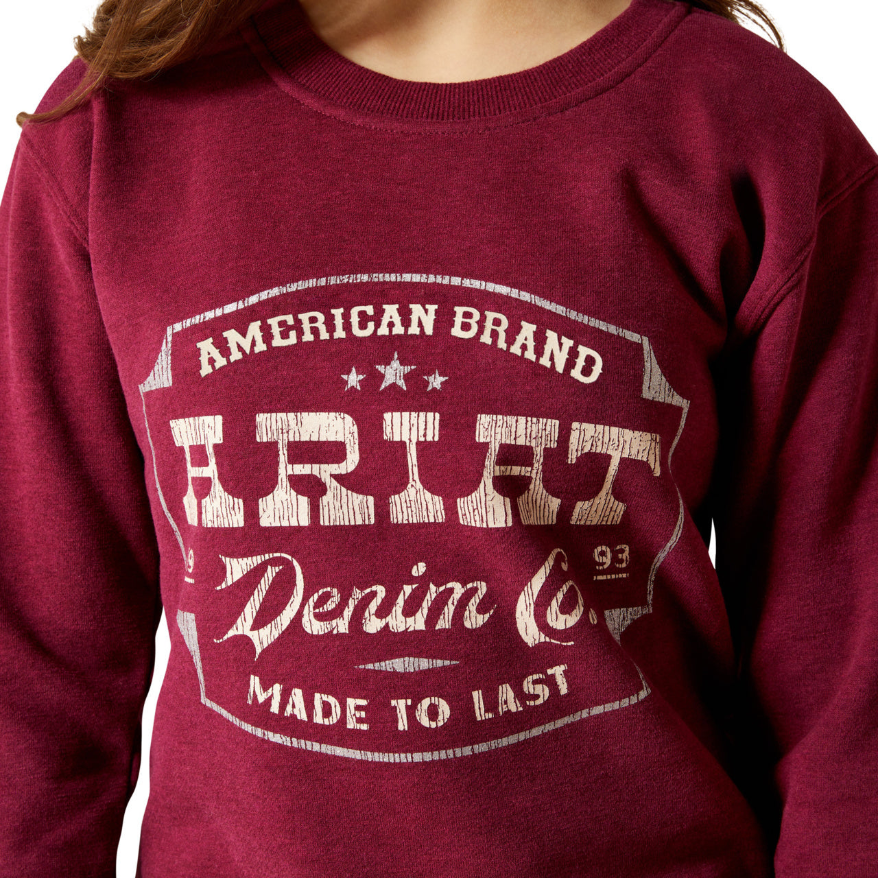 Ariat Youth Girl's Heather Red Emblem Sweatshirt 10065861