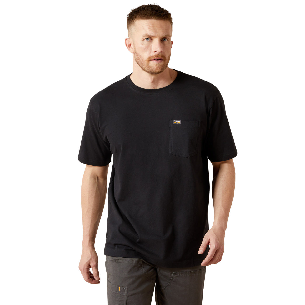 Ariat Men's Rebar Cotton Strong Solid Black Work T-Shirt 10054518