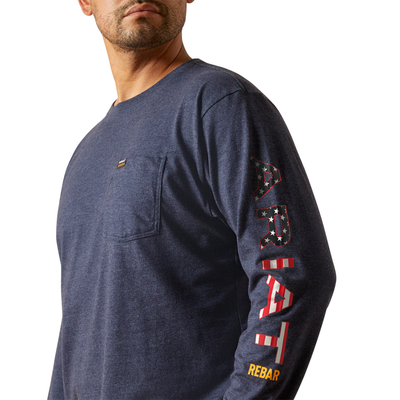 Ariat Men's Rebar Cotton Strong Standard Pocket Navy T-Shirt 10062755