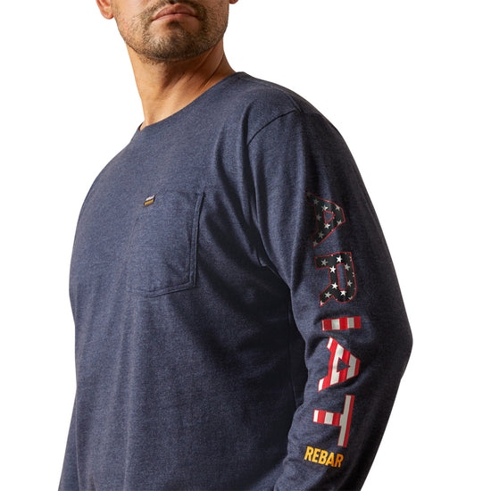 Ariat Men's Rebar Cotton Strong Standard Pocket Navy T-Shirt 10062755