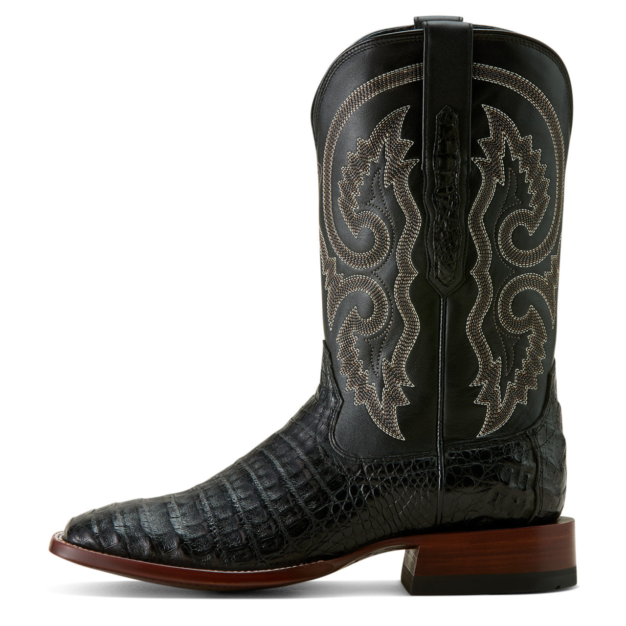 Ariat Men's Classic Callen Matte Black Caiman Belly Western Boots 10063772