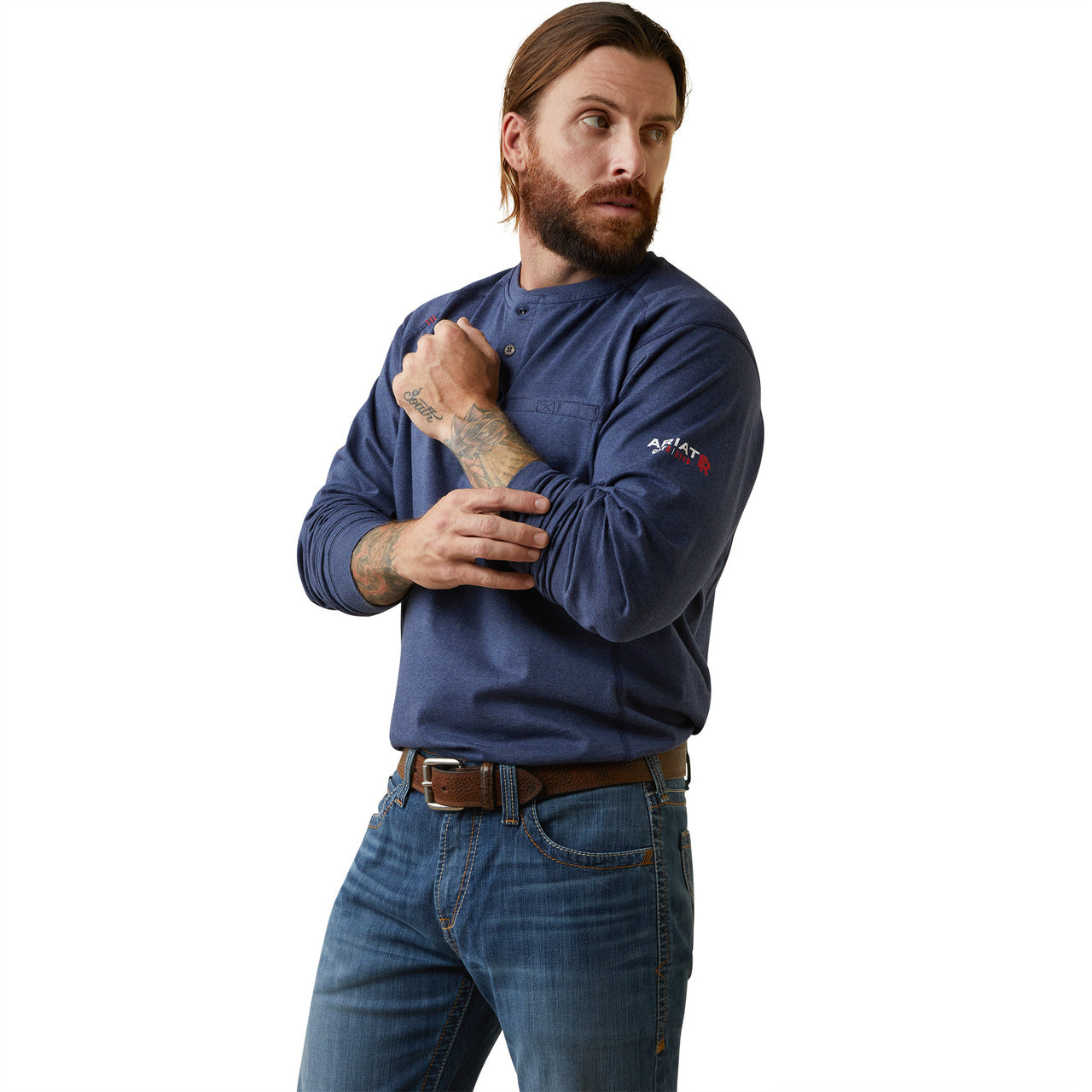 Ariat Men's FR Air Refinery Row Graphic Henley Top 10043776