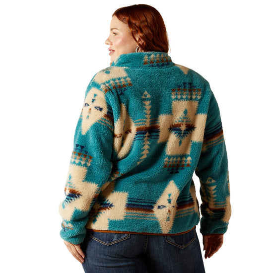 Ariat Ladies Berber Agave Southwest Print Snap Front Sweatshirt 10062613