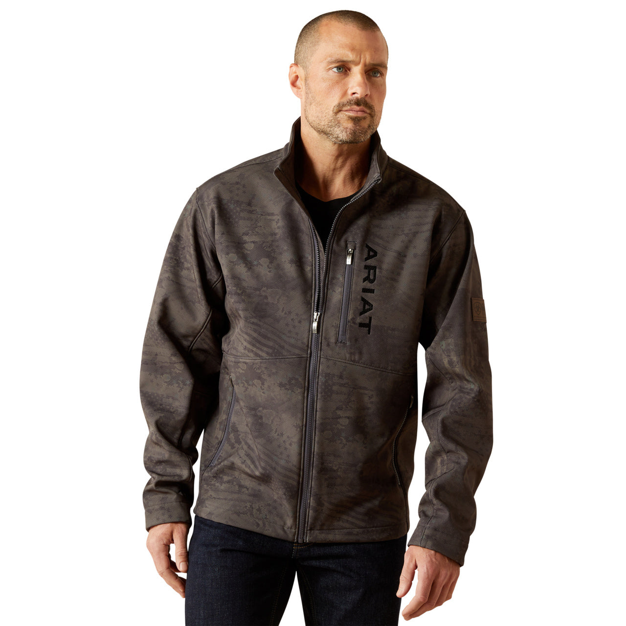 Ariat Men's Patriot Flag Phantom Grey Softshell Jacket 10062592