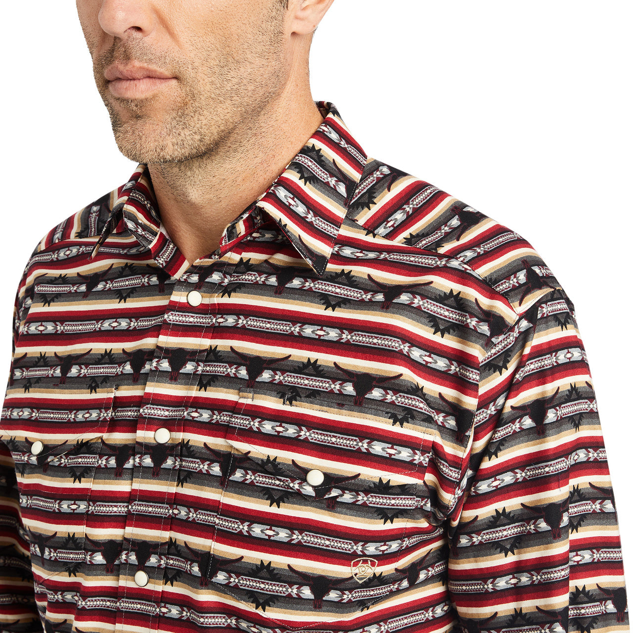 Ariat Men's Winford Bull Aztec Print Monument Snap Shirt 10042274