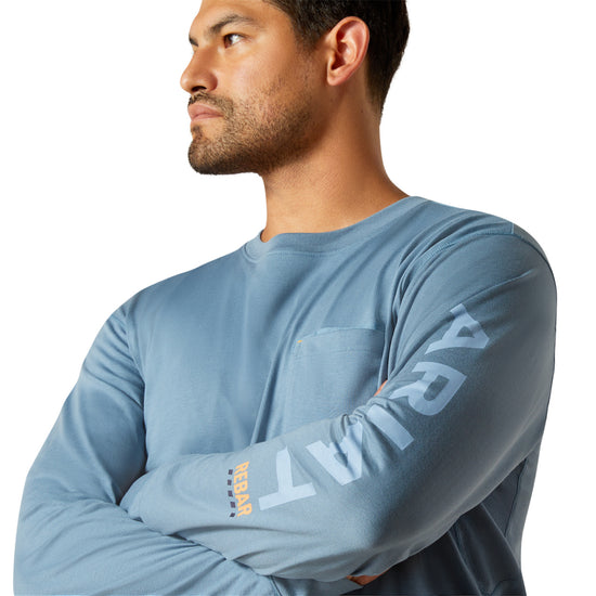 Ariat Men's Rebar Workman Bluestone Logo Graphic T-Shirt 10062771