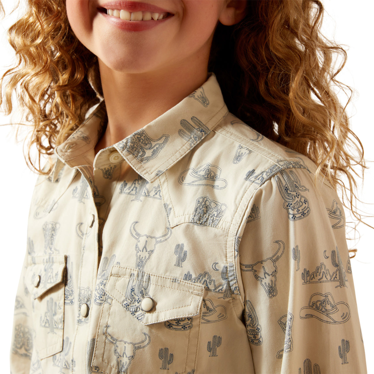Ariat Youth Girl's Mila Deserted Print Snap Button Shirt 10065863