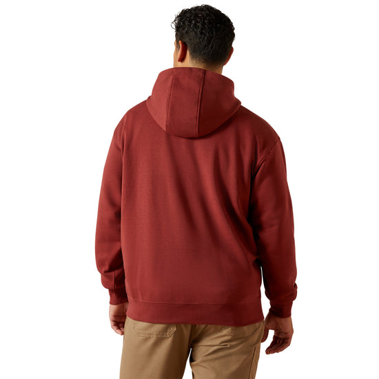 Ariat Men's Rebar Madder Brown Lightweight Logo Hoodie 10062714