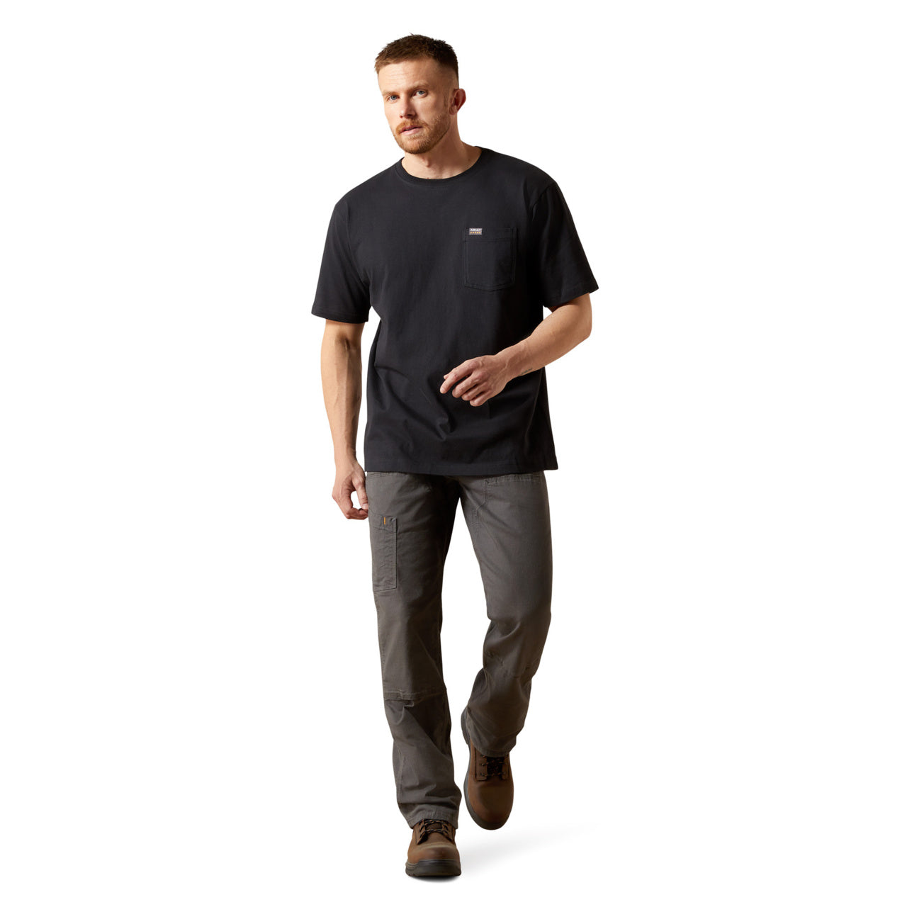 Ariat Men's Rebar Cotton Strong Solid Black Work T-Shirt 10054518