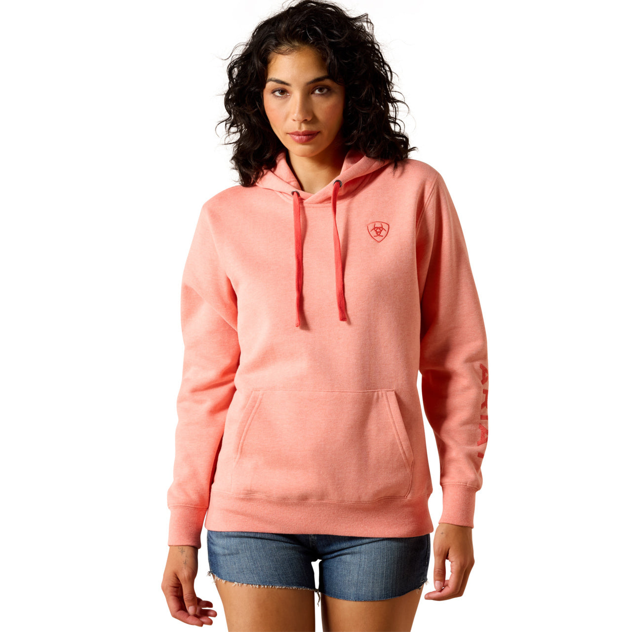 Ariat Ladies Logo 2.0 Peach Amber Heather Hoodie 10071458