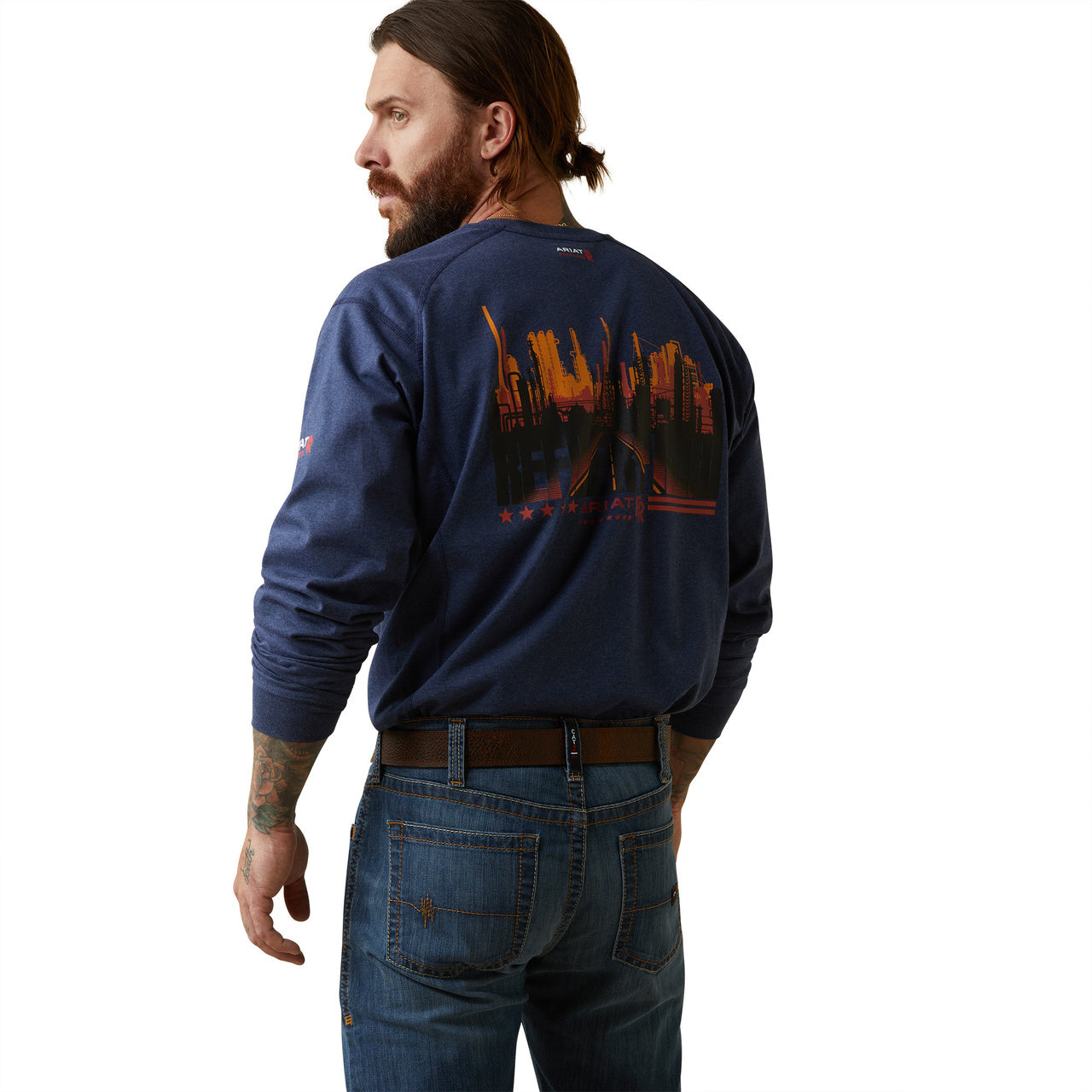 Ariat Men's FR Air Refinery Row Graphic Henley Top 10043776