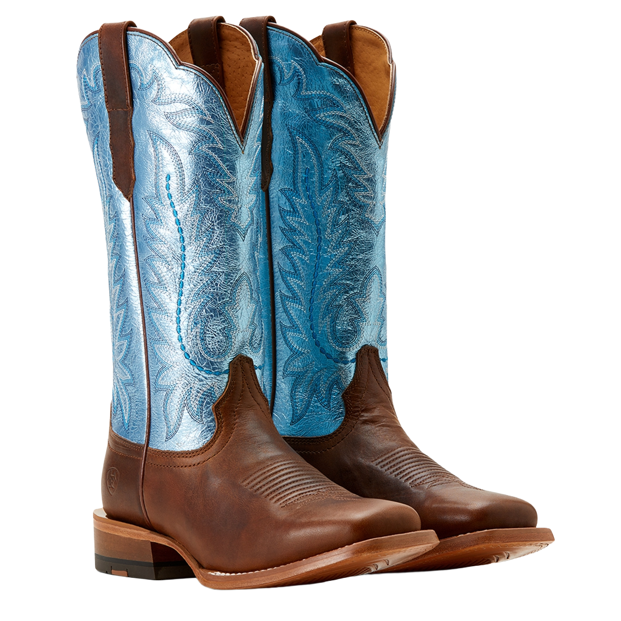 Ariat Ladies Frontier Tilly Dapper Tan & Surf Blue Western Boot 10053642