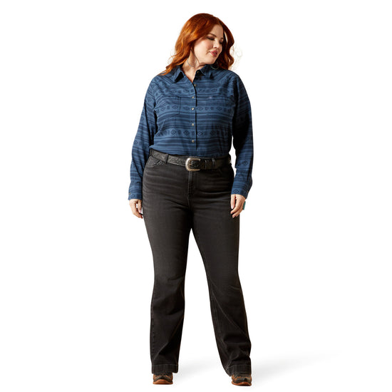 Ariat Ladies REAL Billie Jean Vintage Indigo Southwest Shirt 10065837