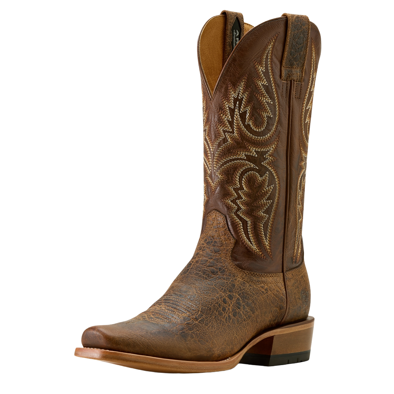 Ariat Men's Futurity Platinum Saddle Brown Bison Cowboy Boot 10063782