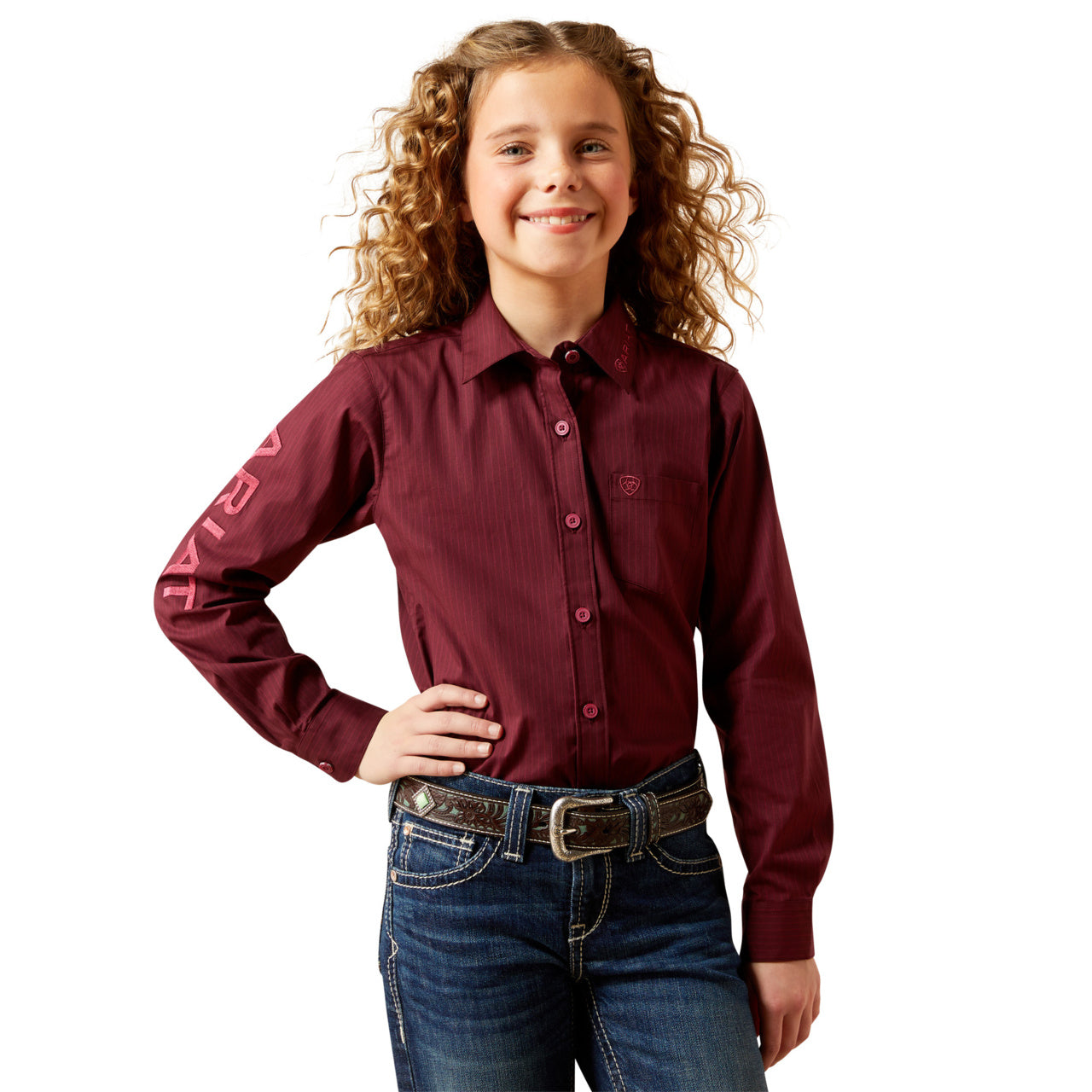 Ariat Youth Girl's Team Kirby Port Royale Stripe Shirt 10065835