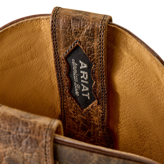 Ariat Men's Rock Ridge Saddle Brown Bison Western Boot 10063783