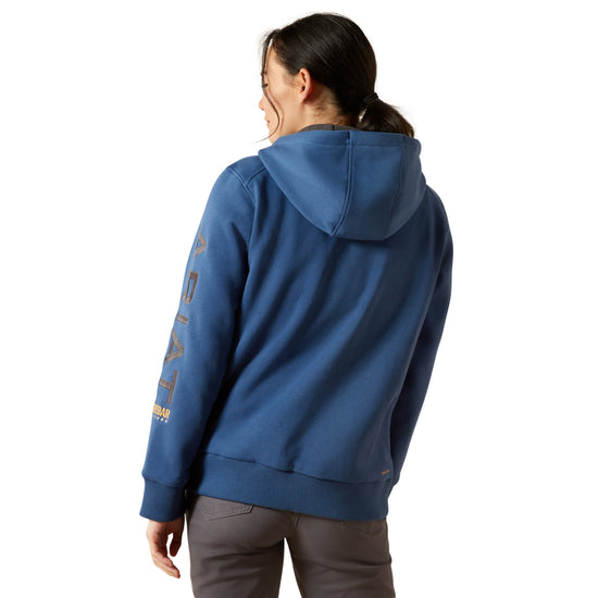 Ariat Ladies Rebar All-Weather Ensign Blue Full Zip Hood Jacket 10062607