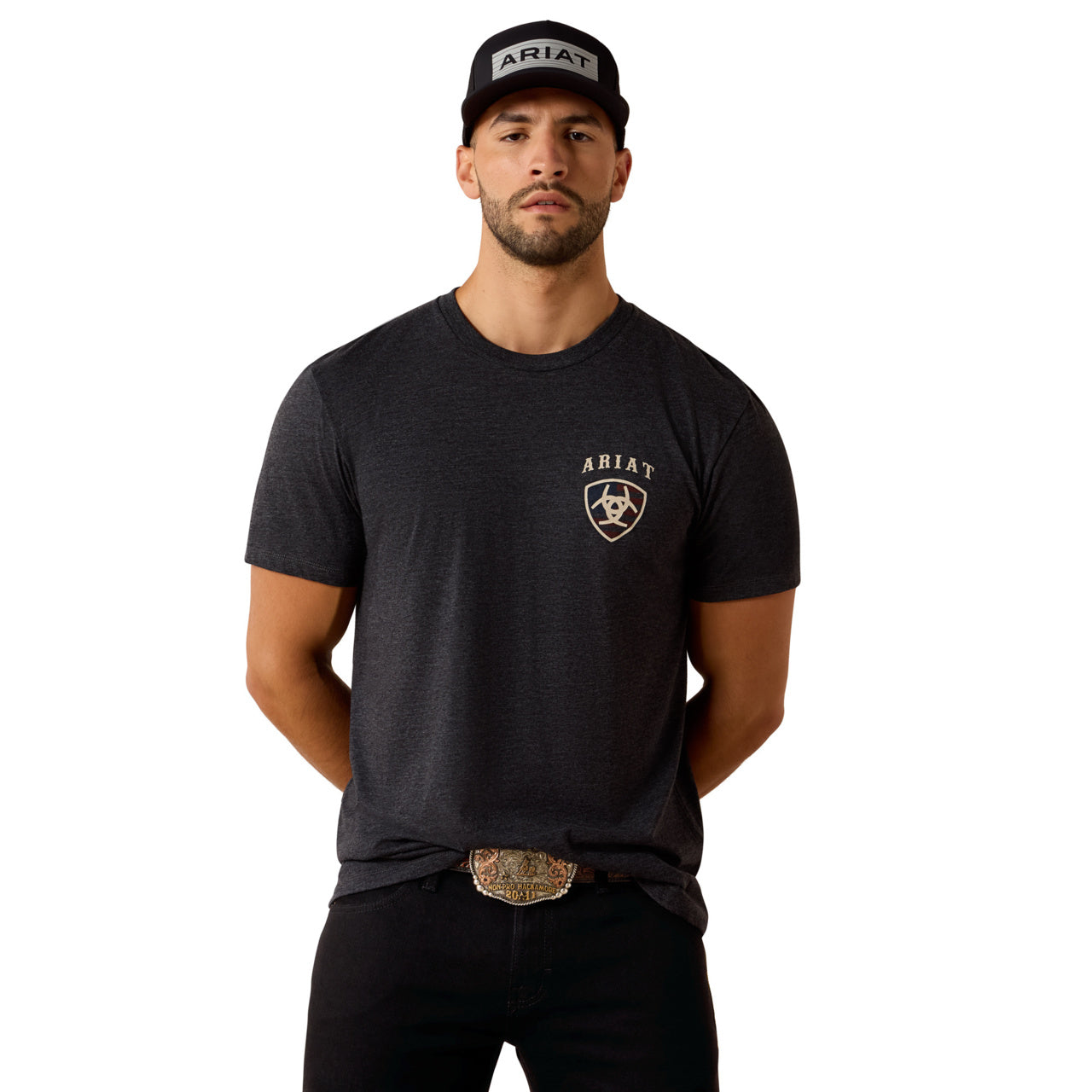 Ariat Men's American Bison Charcoal Heather T-Shirt 10071195