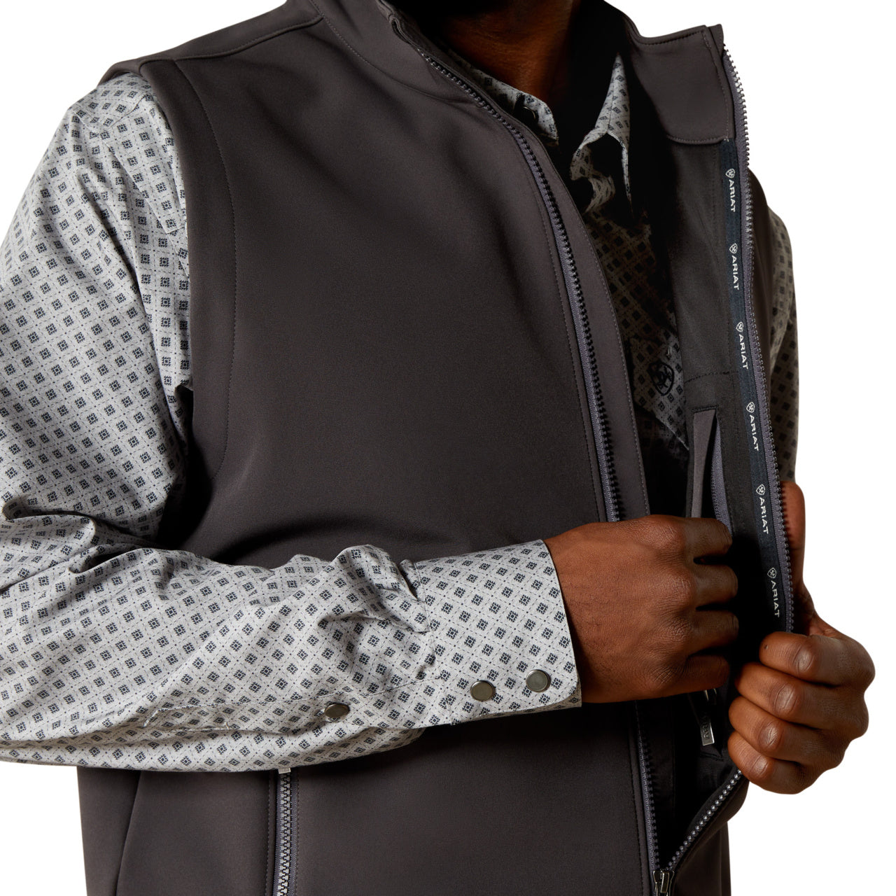 Ariat Men's Phantom Grey Logo Softshell Vest 10062589