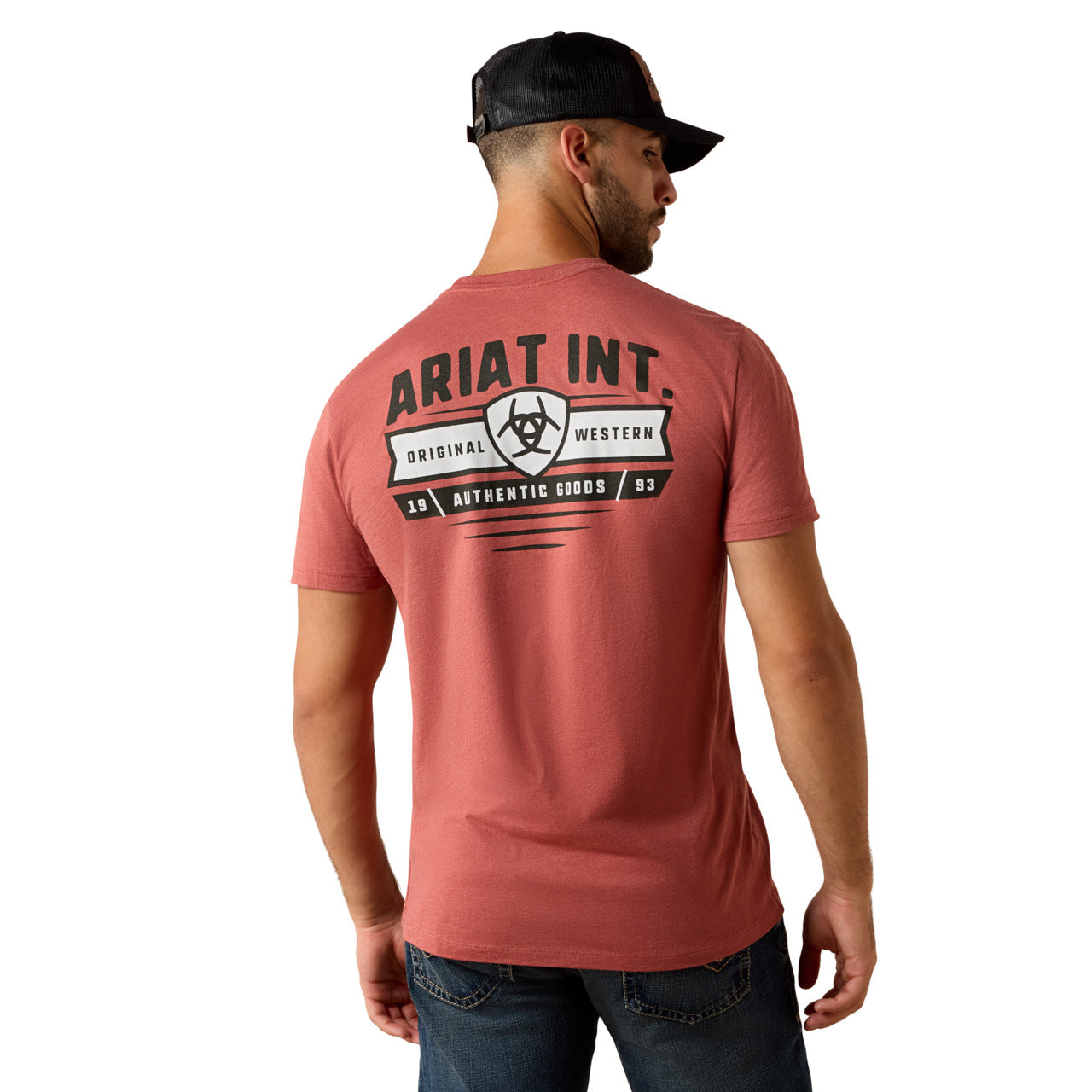 Ariat Men's Banner Badge Graphic Red Clay Heather T-Shirt 10073957
