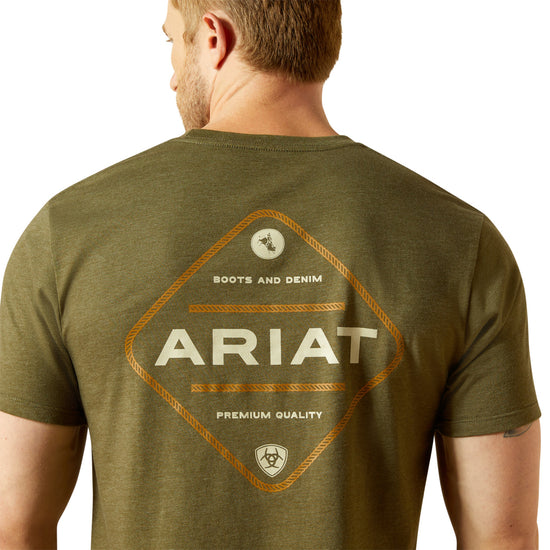 Ariat Men's Roped Diamond Military Heather T-Shirt 10062414