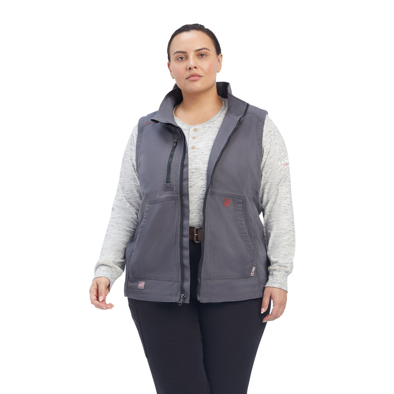 Ariat Ladies FR DuraLight Cordura Canvas Iron Grey Vest 10041790