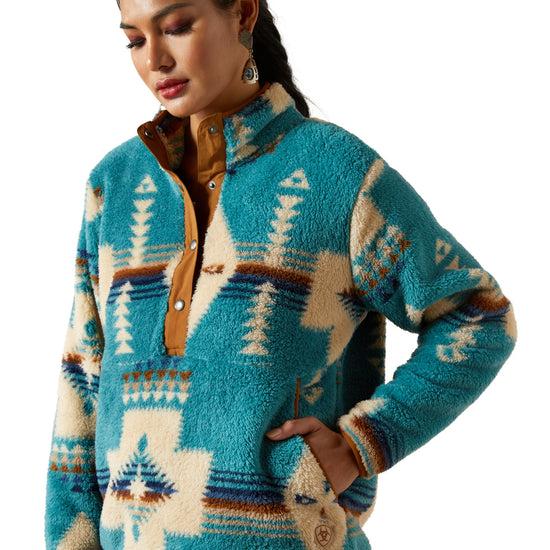 Ariat Ladies Berber Agave Southwest Print Snap Front Sweatshirt 10062613