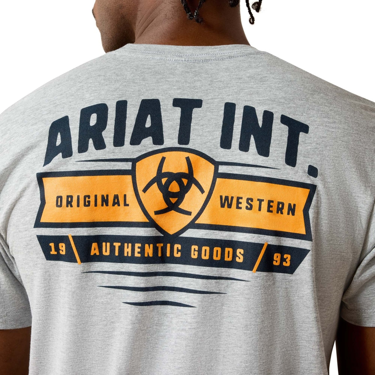 Ariat Men's Banner Badge Graphic Grey Heather T-Shirt 10073956