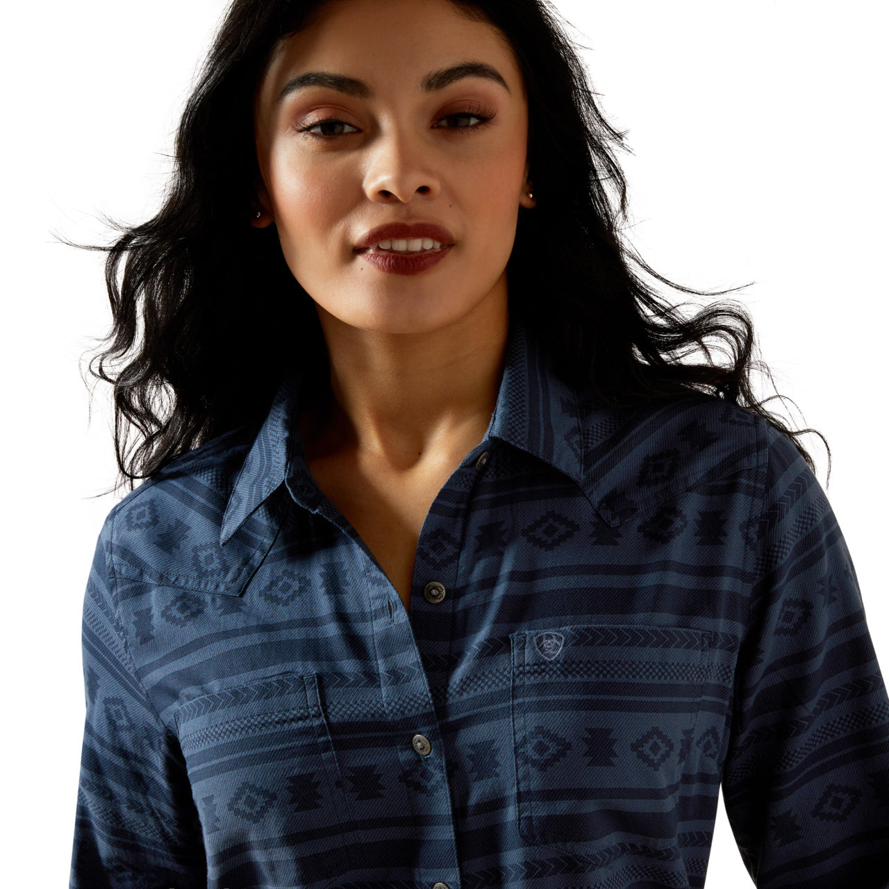 Ariat Ladies REAL Billie Jean Vintage Indigo Southwest Shirt 10065837
