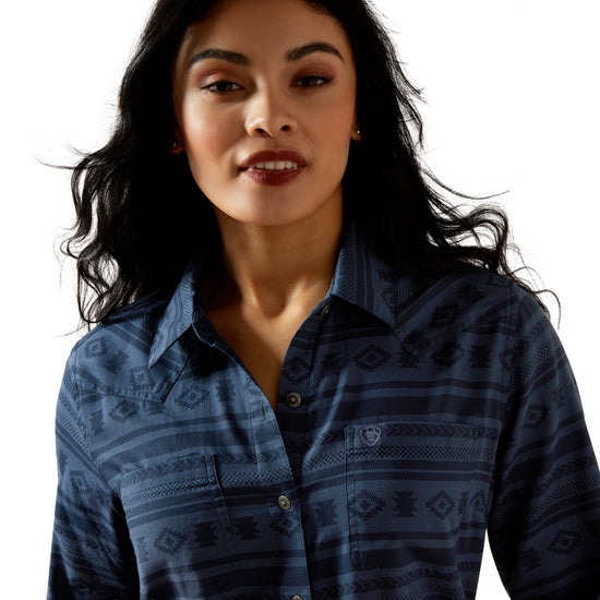 Ariat Ladies REAL Billie Jean Vintage Indigo Southwest Shirt 10065837