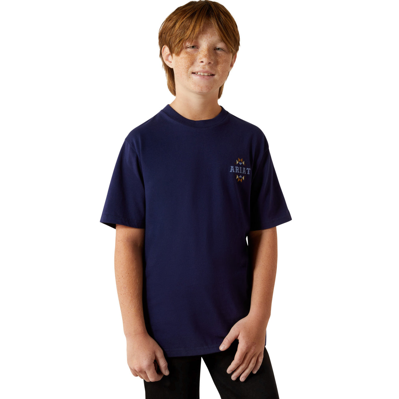 Ariat Youth Boy's Medieval Blue Woven West T-Shirt 10062409