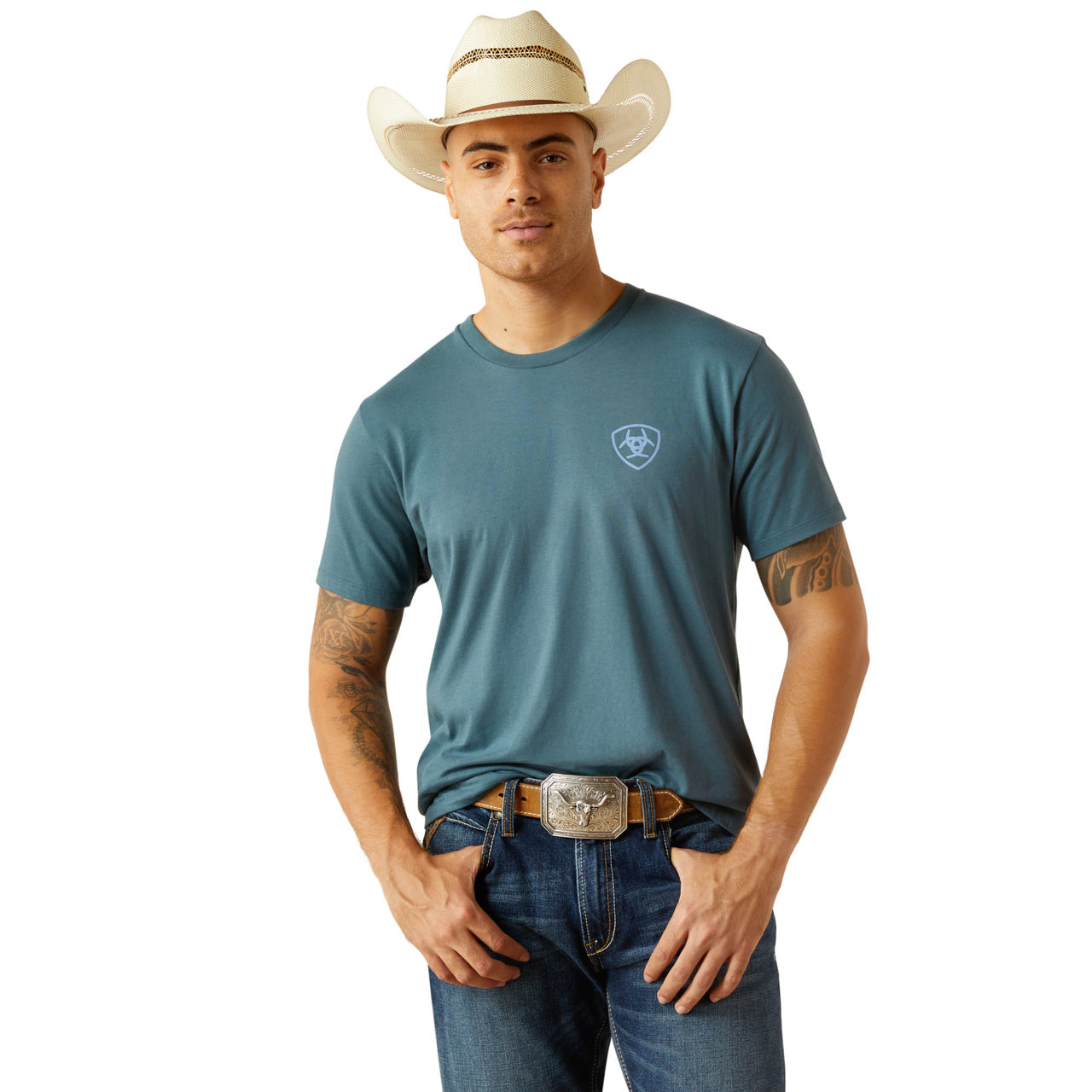 Ariat Men's Puebla Serape Lagoon Green T-Shirt 10058897