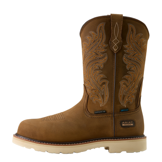 Ariat Men's Activator Argo Waterproof Distressed Brown Work Boots 10063861