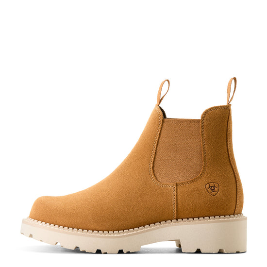 Ariat Ladies Fatbaby Chelsea Wheat Suede Western Tan Boot 10053640