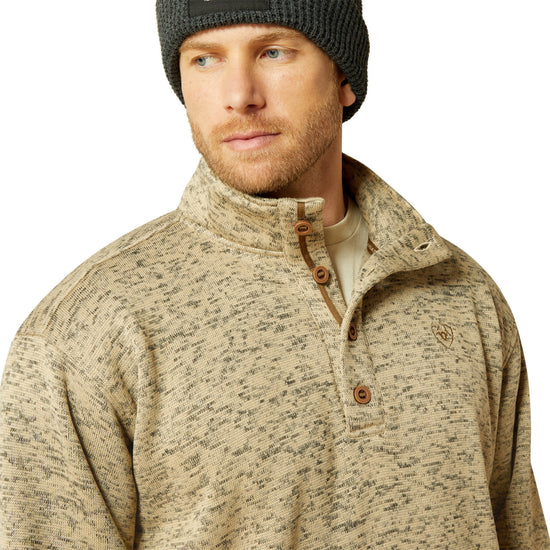 Ariat Men's Caldwell 1/4 Button Light Brown Sweater 10062482