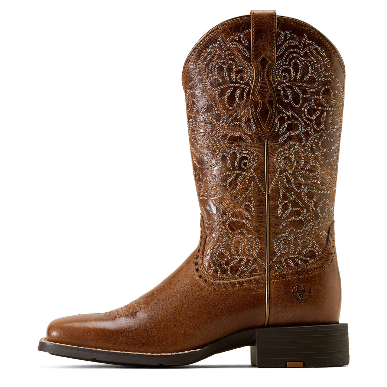 Ariat Ladies Round Up Remuda Aged Tan Embroidered Western Boot 10074322
