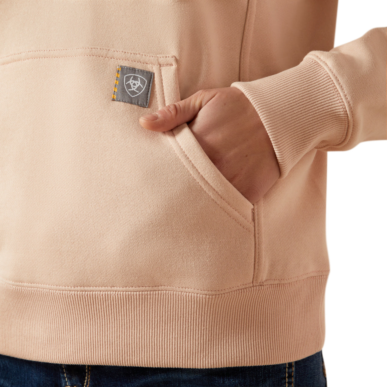 Ariat Ladies Rebar Traverse Funnel Neck Cameo Rose Sweatshirt 10062330