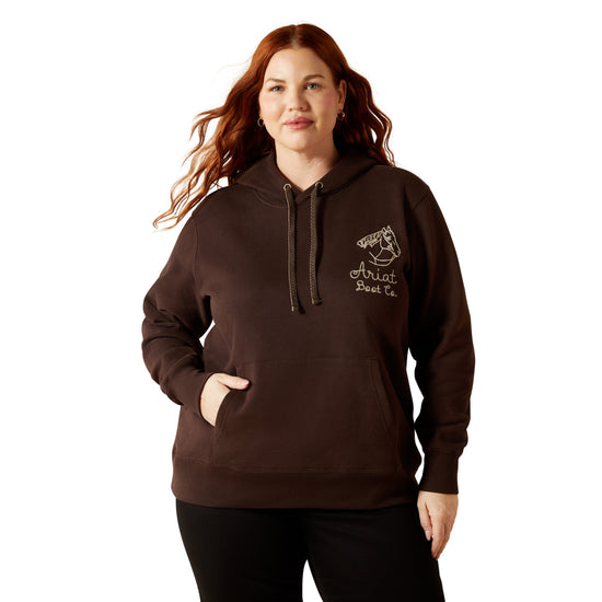 Ariat Ladies Stitch Mole Brown Fleece Hoodie 10062313