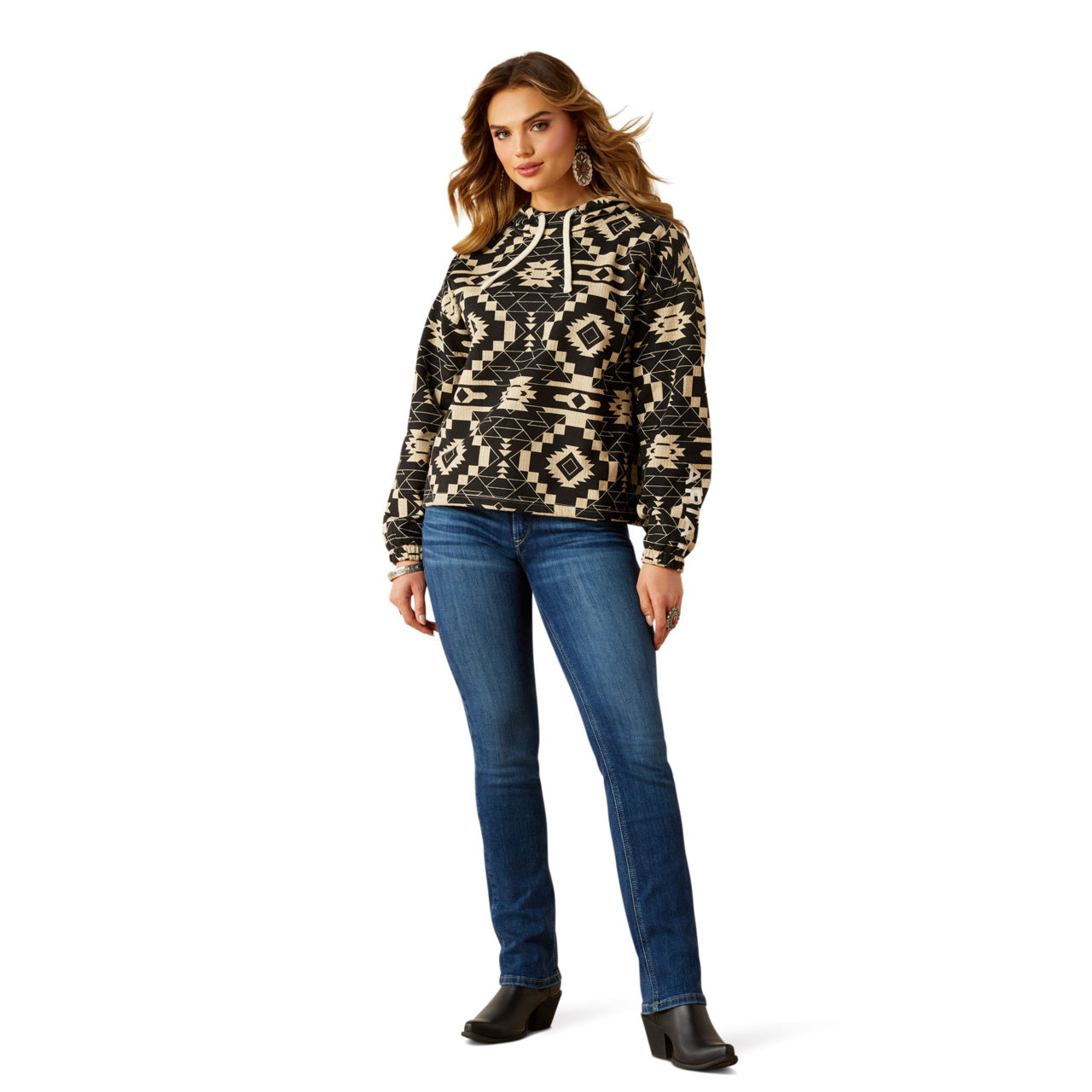 Ariat Ladies Essential Black Southwest Print Hoodie 10062312