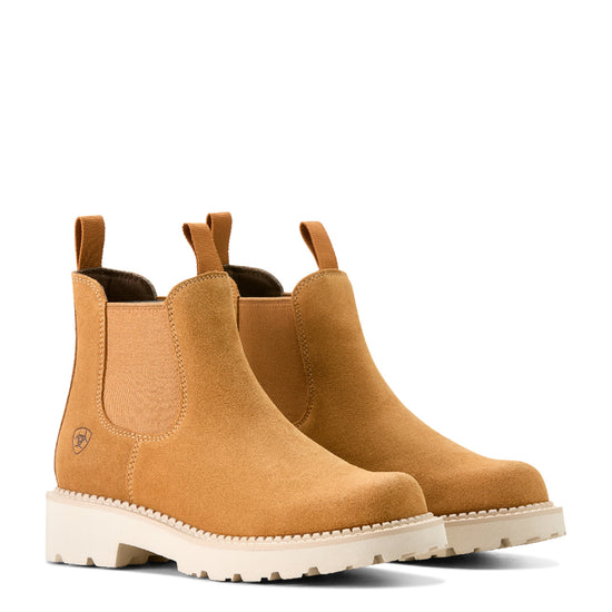 Ariat Ladies Fatbaby Chelsea Wheat Suede Western Tan Boot 10053640