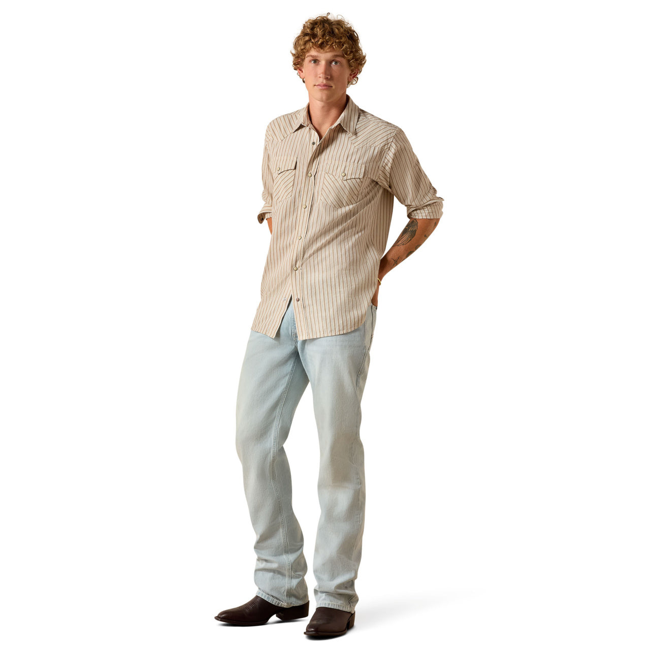 Ariat Men's Retro Hesper Sandshell Stripe Fitted Snap Shirt 10071090