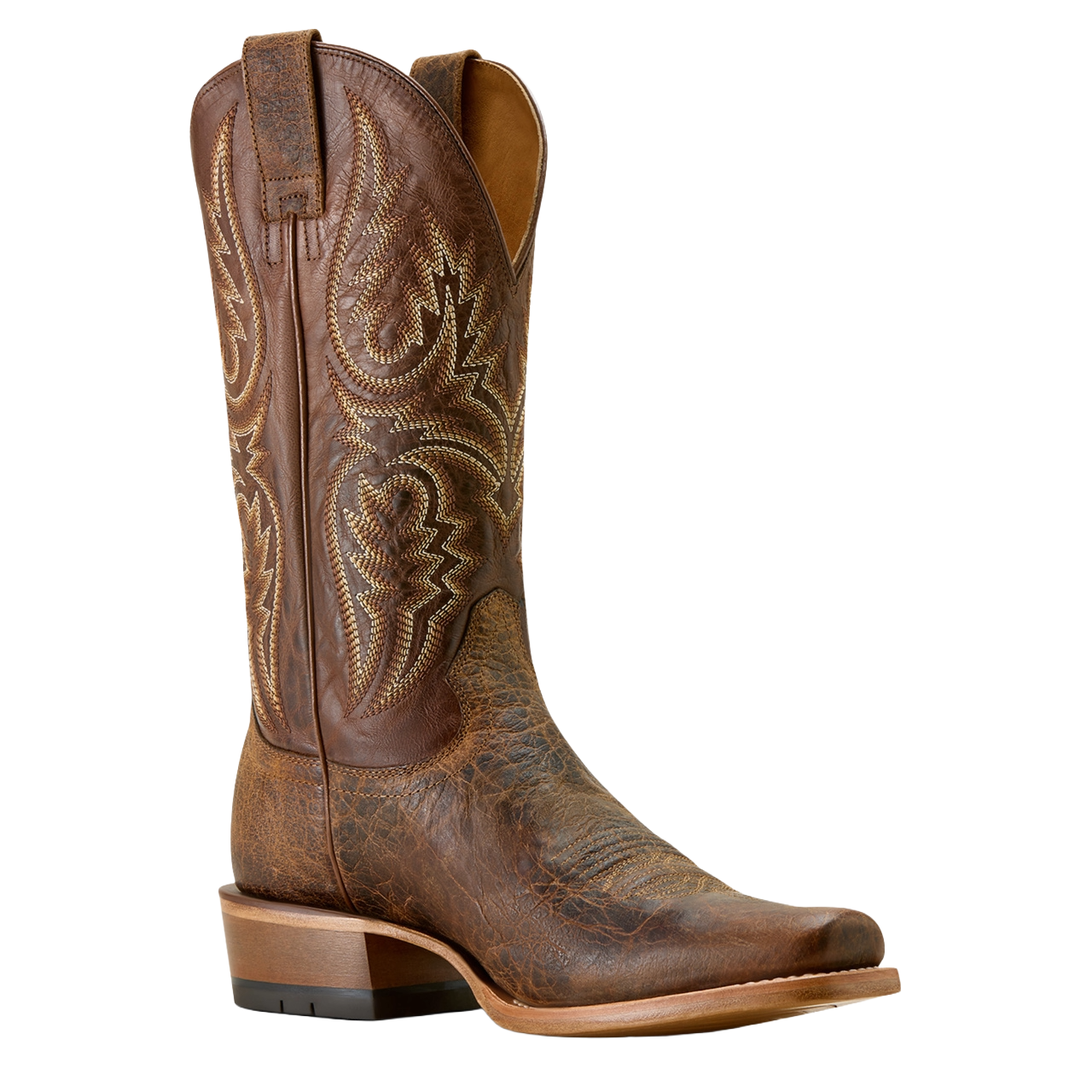 Ariat Men's Futurity Platinum Saddle Brown Bison Cowboy Boot 10063782