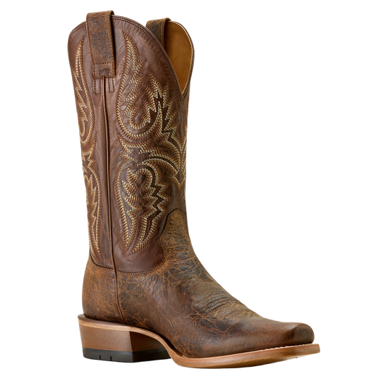Ariat Men's Futurity Platinum Saddle Brown Bison Cowboy Boot 10063782