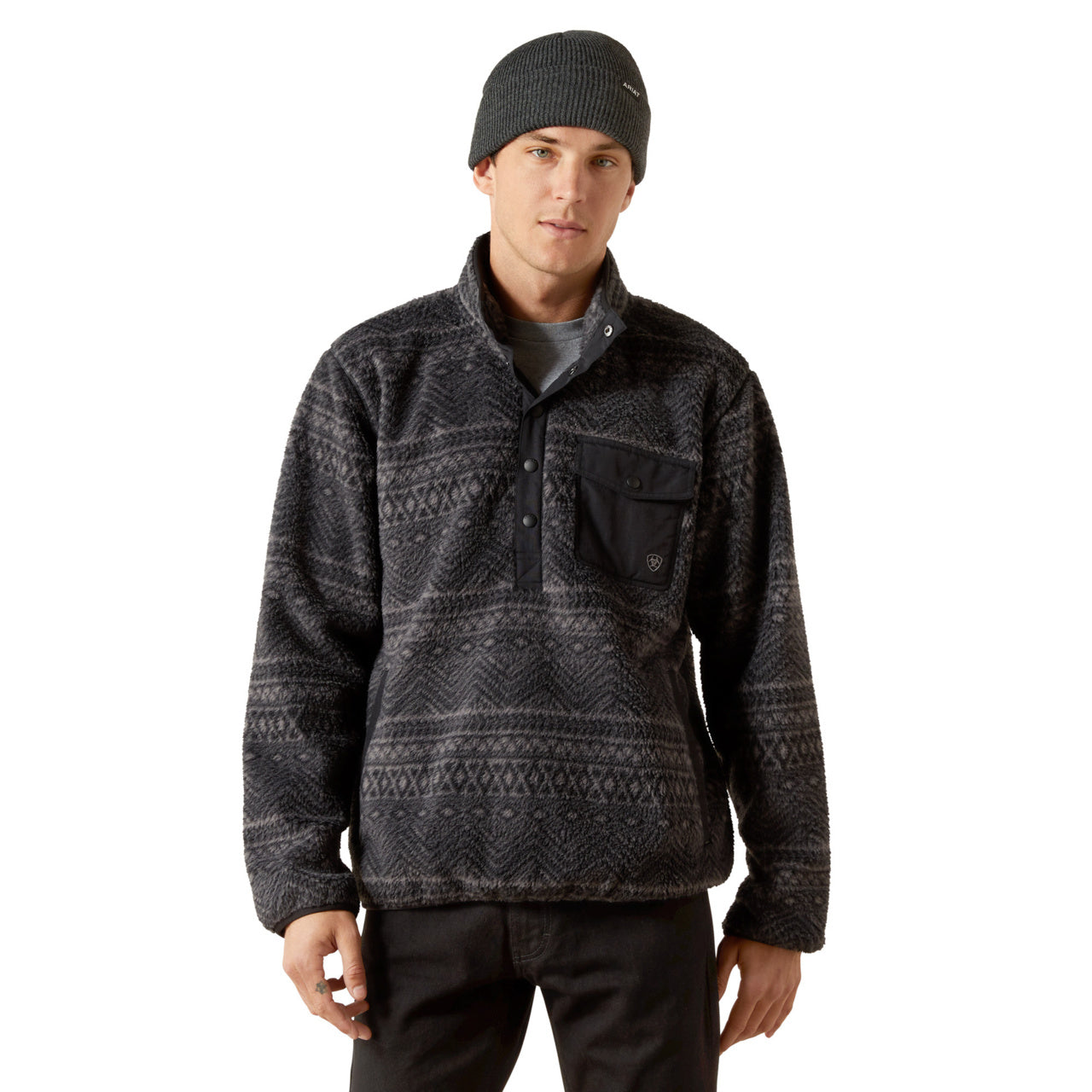 Ariat Men's Polar Bear Mock Charcoal Sweater 10062490