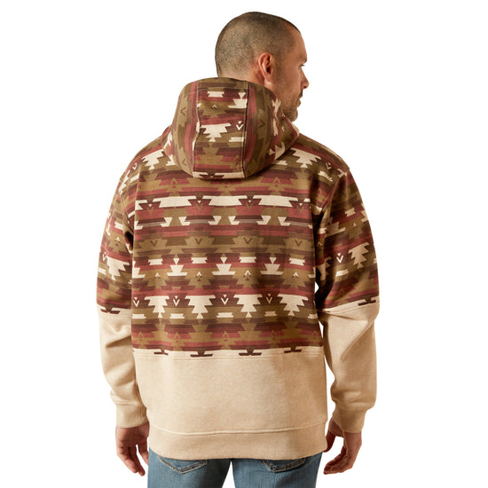Ariat Men's Color Block Oatmeal Southwest Hoodie 10062906