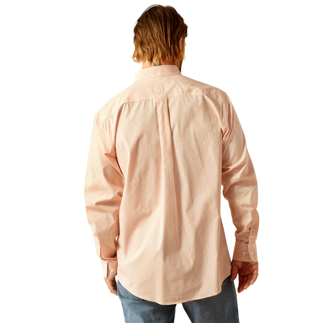 Ariat Men's Wrinkle Free Ashton Pink Classic Fit Button Down Shirt 10054688